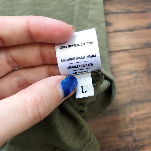 American Giant • premium t-shirt dress supima cotton mini green knit pocket - Picture 8 of 10